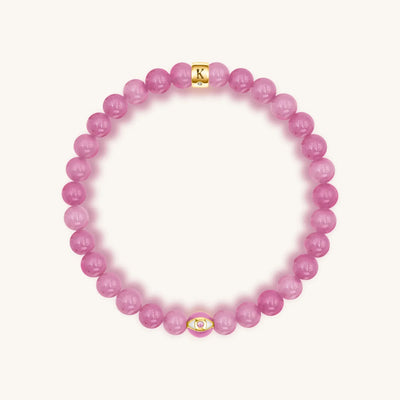 Genuine Peace Pink Tourmaline October Birthstone Evil Eye Bracelet, by Karma and Luck
