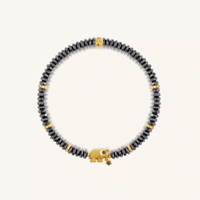 Silent Sentinel Elephant Hematite Bracelet