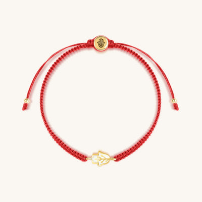 Grateful Soul Red String Hamsa Charm Bracelet