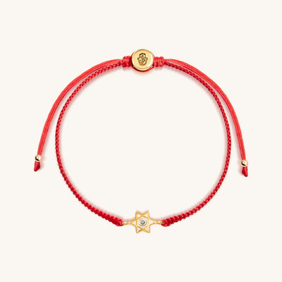 Bright Hope Red String Star of David Charm Bracelet