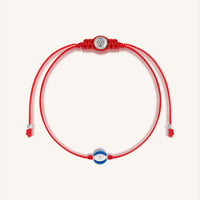 Super Guardian Navy Enamel Evil Eye Red String Bracelet