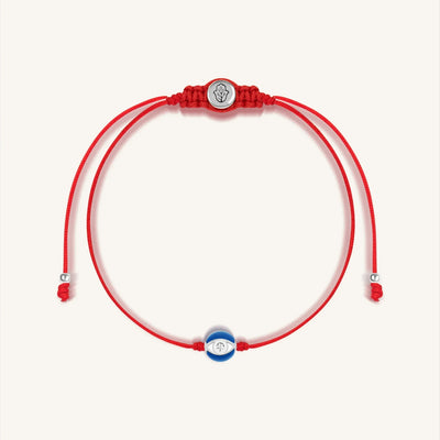 Super Guardian Navy Enamel Evil Eye Red String Bracelet