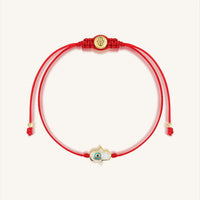 Charismatic Personality White Enamel Hamsa Red String Bracelet