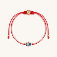 Ultimate Shield Navy Enamel Hamsa Red String Bracelet
