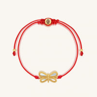 Infinite Grace Mother of Pearl Dragonfly Red String Bracelet