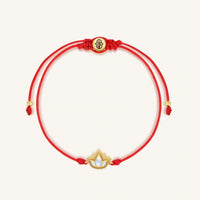 Blossoming Spirit Mother of Pearl Lotus Red String Bracelet