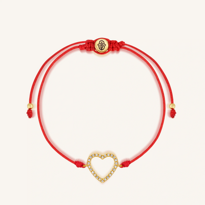 Enduring Affection Heart Red String Bracelet, by Karma and Luck