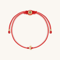 Reflected Grace 14K Gold Moon Red String Bracelet