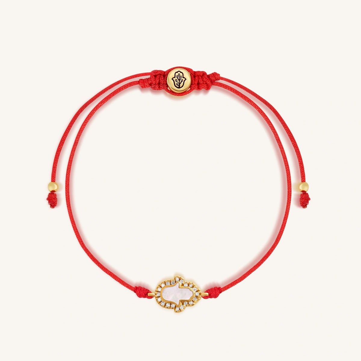 Blessed Journey 14K Gold Diamond Hamsa Red String Bracelet
