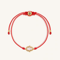 Blessed Journey 14K Gold Diamond Hamsa Red String Bracelet