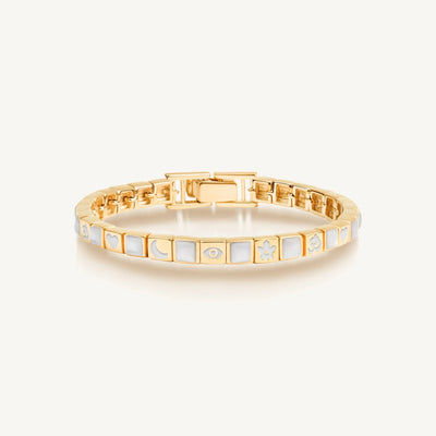 Miraculous Protection Multi Charm Mother of Pearl Bracelet, by Karma and Luck