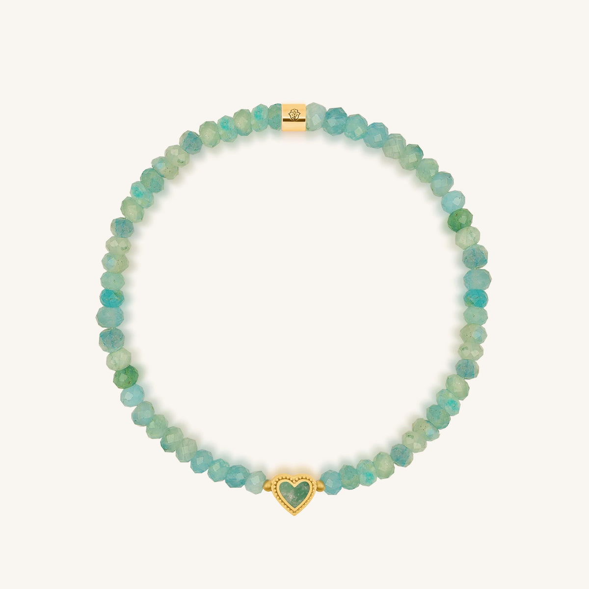 Honest Reflections Amazonite Heart Gold Bracelet