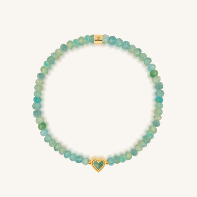Honest Reflections Amazonite Heart Gold Bracelet, by Karma and Luck