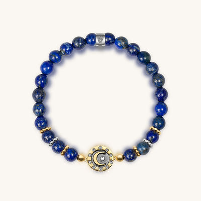 Illuminating Energy Lapis Moon Charm Bracelet