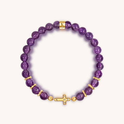 Leap of Intuition Amethyst Cross Charm Bracelet