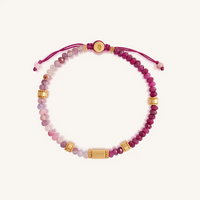 Heartline Harmony Ruby & Pink Tourmaline Drawstring Bracelet