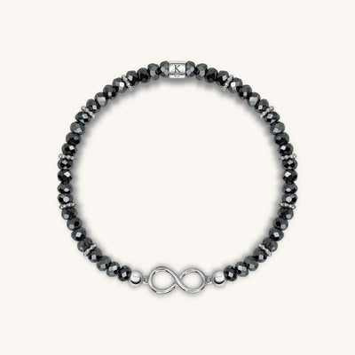 Eternal Protection Hematite Infinity Charm Bracelet
