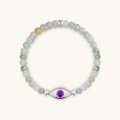 Prosperity Magnet Jade Amethyst Evil Eye Charm Bracelet