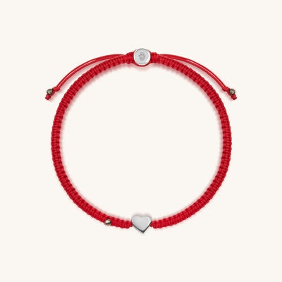 Protected by Love Red String Heart Charm Bracelet