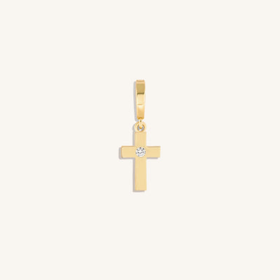 Gleaming Faith Gold Cross Charm