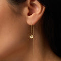 Illuminated Existence Moon Drop Gold Earrings 2