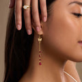 Opulent Soul Ruby Butterfly Gold Drop Earrings 2