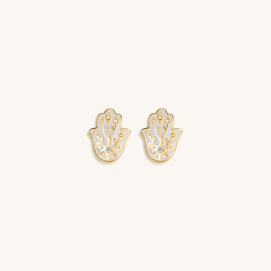 Ward off Malice Hamsa Stud Earrings