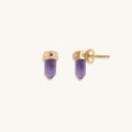 Soothing Remedy - Gold Plated Amethyst Evil Eye Pointer Earrings 3