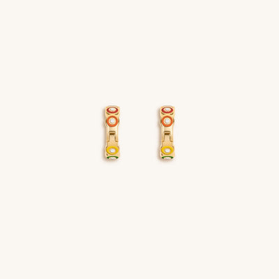 Aligned in Balance Multicolor Enamel Chakra Hoop Earrings