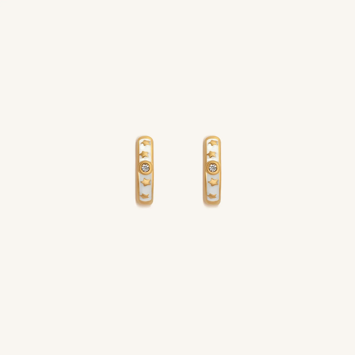 Ethereal Existence Gold Star Hoop Earrings