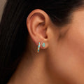 Serene Sensations Turquoise Gold Hoop Earrings 5