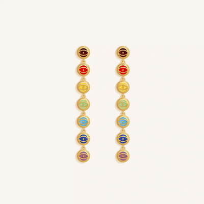 Celestial Chakra Evil Eye Multi-Stone Earrings, by Karma and Luck