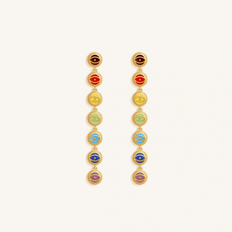 Celestial Chakra Evil Eye Multi-Stone Earrings