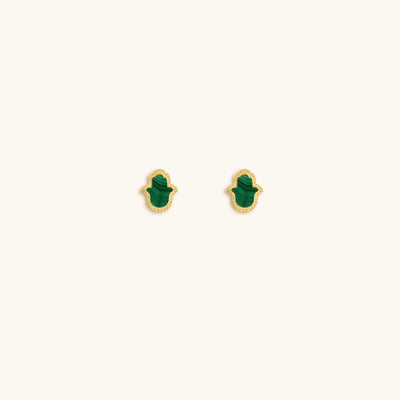 Humble Bliss Hamsa Malachite Earrings