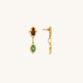 Dreams Secured Tiger’s Eye & Malachite Hamsa & Evil Eye Earrings 3