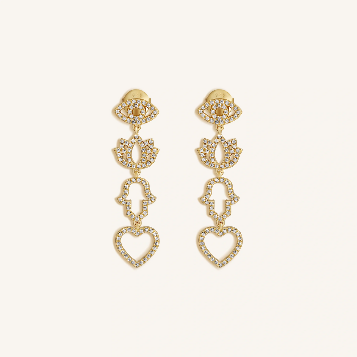 Radiant Insight Multi-Charm Dangle Earrings