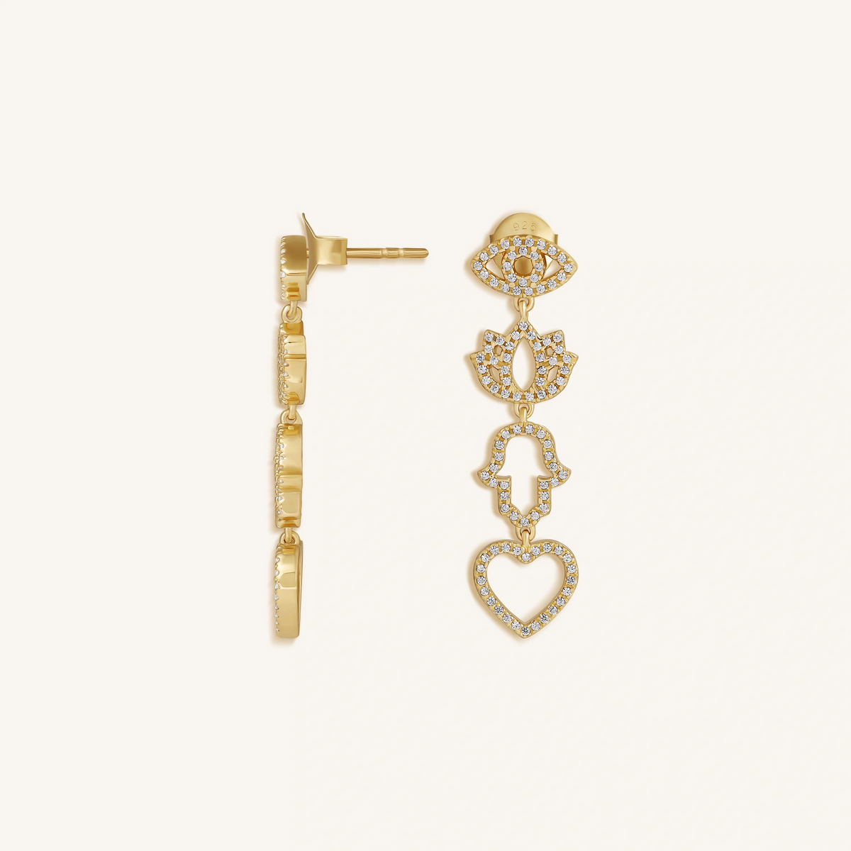 Radiant Insight Multi-Charm Dangle Earrings