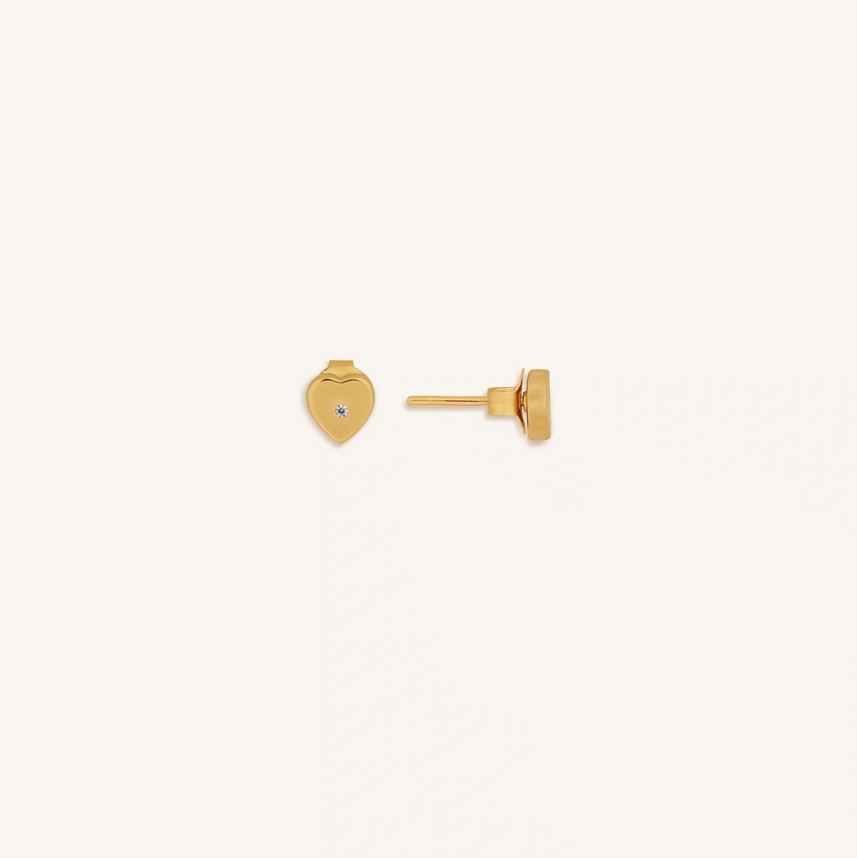 Heart’s Triumph Diamond Gold Heart Earrings