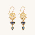 Subtle Movement - Gold Lotus Labradorite Earrings 1