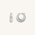 Lunar Arc Mini Silver Hoops 3