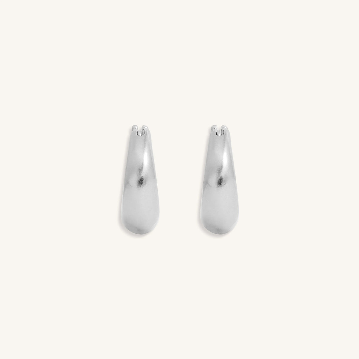 Lunar Arc Mini Silver Hoops