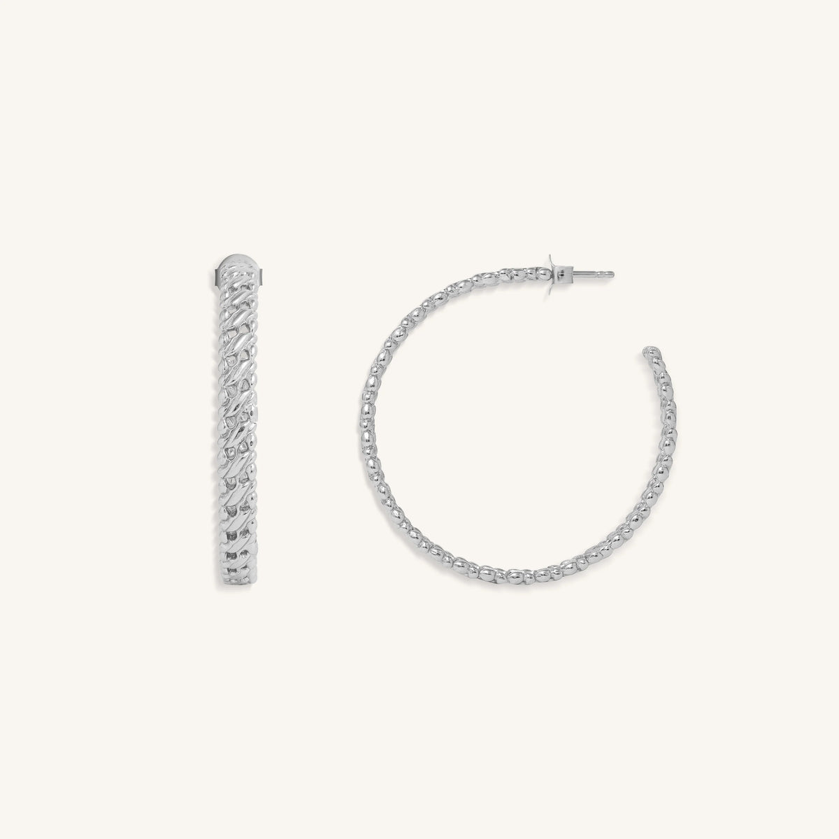 Eternal Flow Silver Hoop Earrings