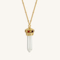 Crown of Abundance Clear Crystal and 7 Chakra Stones Necklace 3