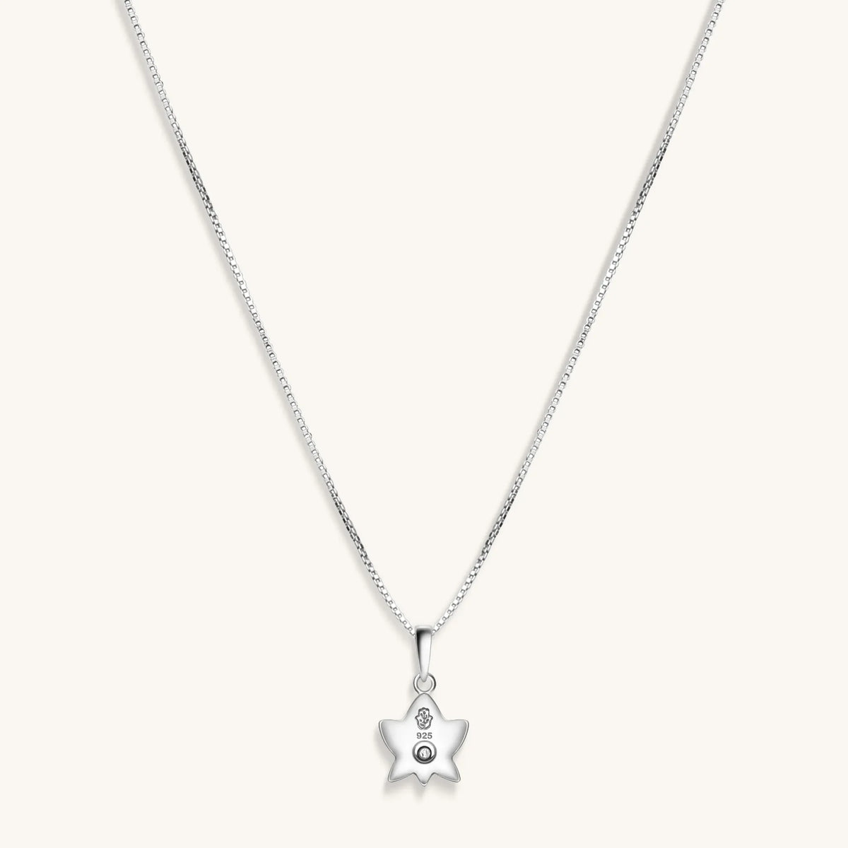 Divine Virtue - White Enamel Diamond Lotus Necklace