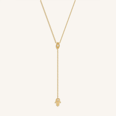 Gracious Guardian Gold Evil Eye & Hamsa Necklace