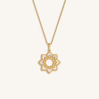 Serene Bloom Lotus Harmony Mother of Pearl Necklace