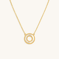 Cherished Flow White Mother of Pearl Karma Circle Gold Necklace