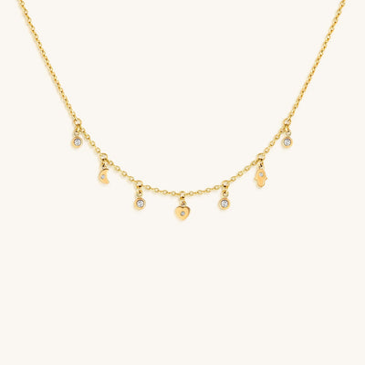 Graceful Abundance Gold Charm Necklace