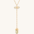 Vibrationally High Gold Citrine Evil Eye Double Pointer Necklace 3