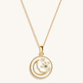 Celestial Impression - White Enamel Moon & Stars Necklace 1